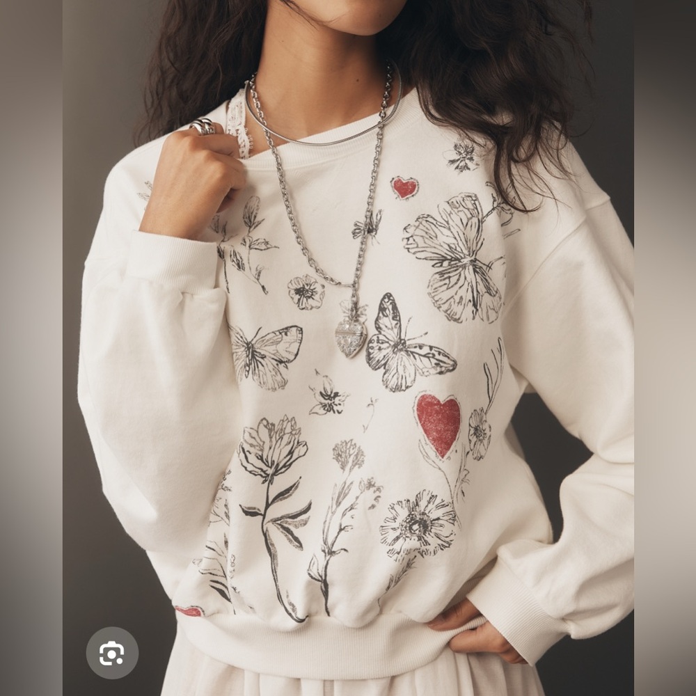 Anthropologie Pilcro The Niki sweatshirt: Leigh Viner edition - Picture 1 of 9